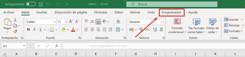 Como buscar habilitar la pestaña Programador en Excel