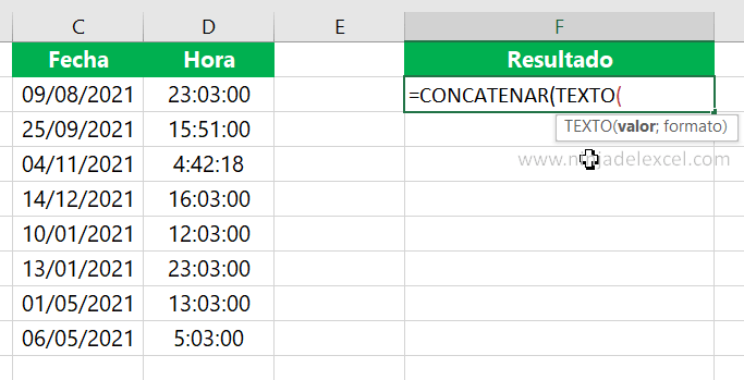 Como combinar Fecha y Hora en Excel paso a paso