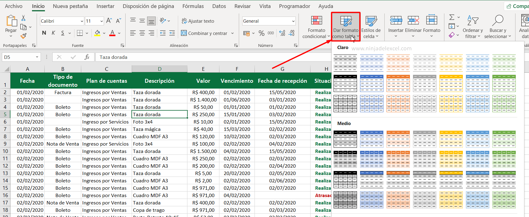 Diseño de Tabla Dinámica de Excel