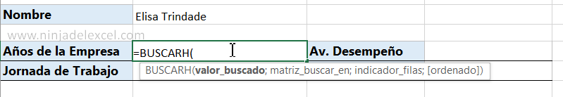 Función BUSCARH en Excel paso a paso