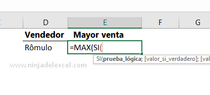 Funciones MAX y SI en Excel