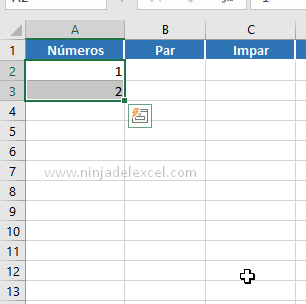 Autorrelleno en Excel para números