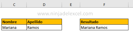 Buscar la Función CONCATENAR en Excel