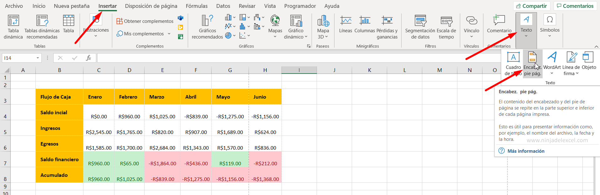 Encabezado en Excel