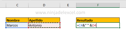 Paso a paso CONCATENAR en Excel