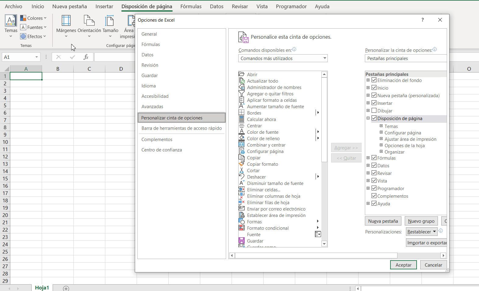 Menú Personalizado en Excel paso a paso
