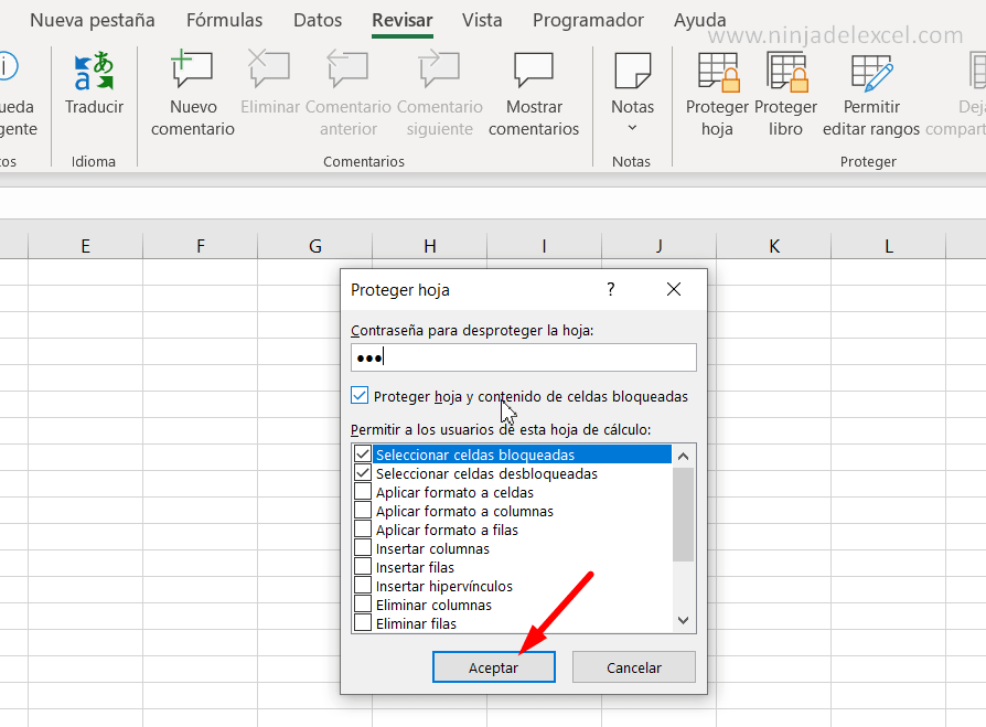 Proteger la Hoja de Cálculo de Excel paso a paso