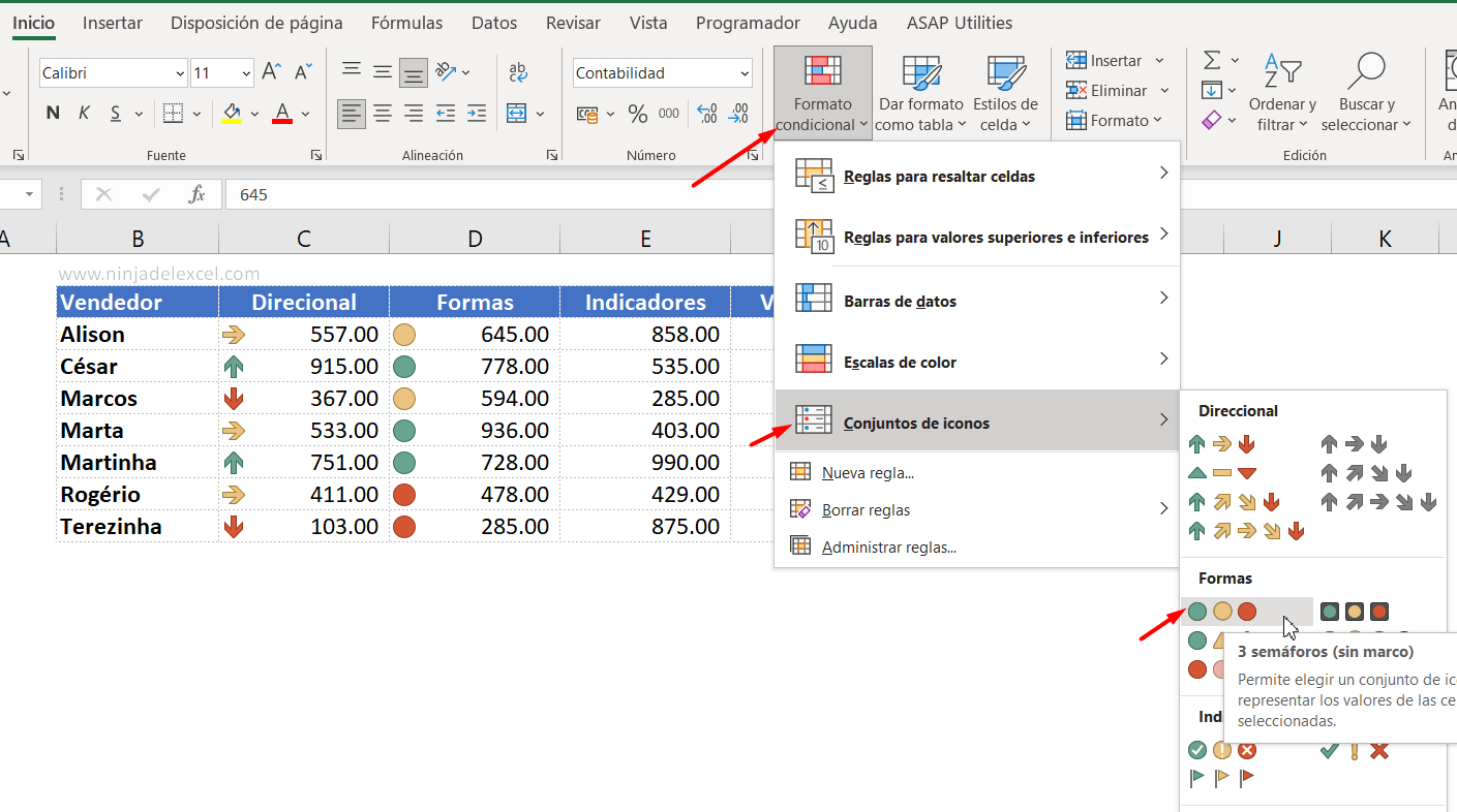 Formato Condicional Usando Iconos En Excel Ninja Del Excel