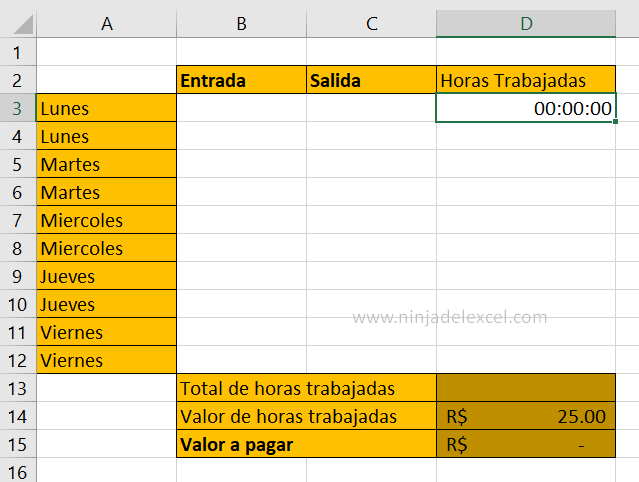 Sumar Horas en Excel