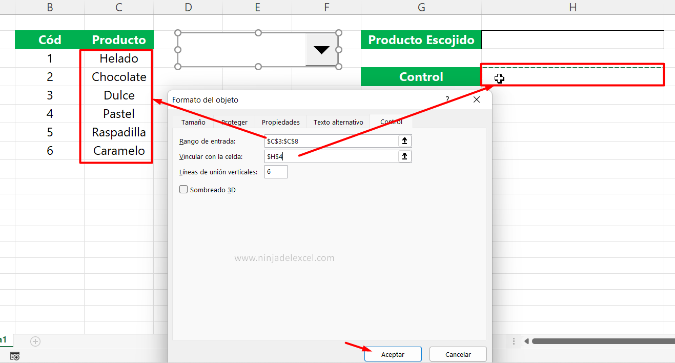 Buscar Cuadro Combinado de Selección Múltiple en Excel