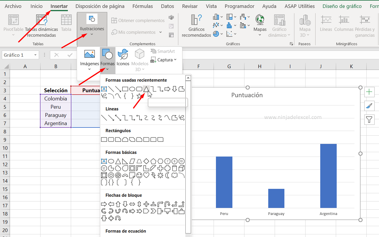 Como Personalizar Gráfico con Formas en Excel