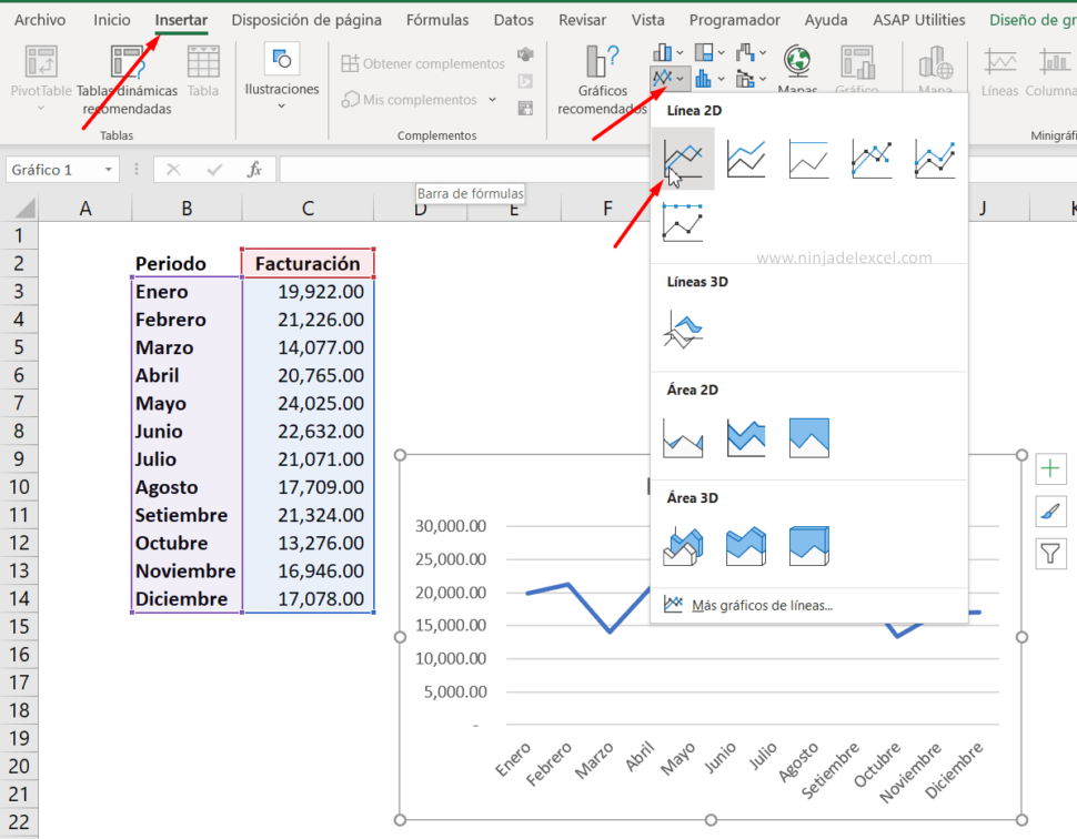 Como Redondear Gráficos De Líneas En Excel Ninja Del Excel 3023