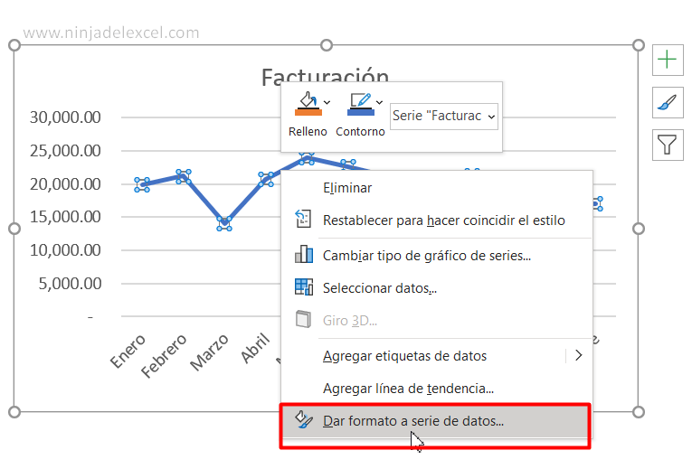 Como Redondear Gráficos de Líneas en Excel paso a paso