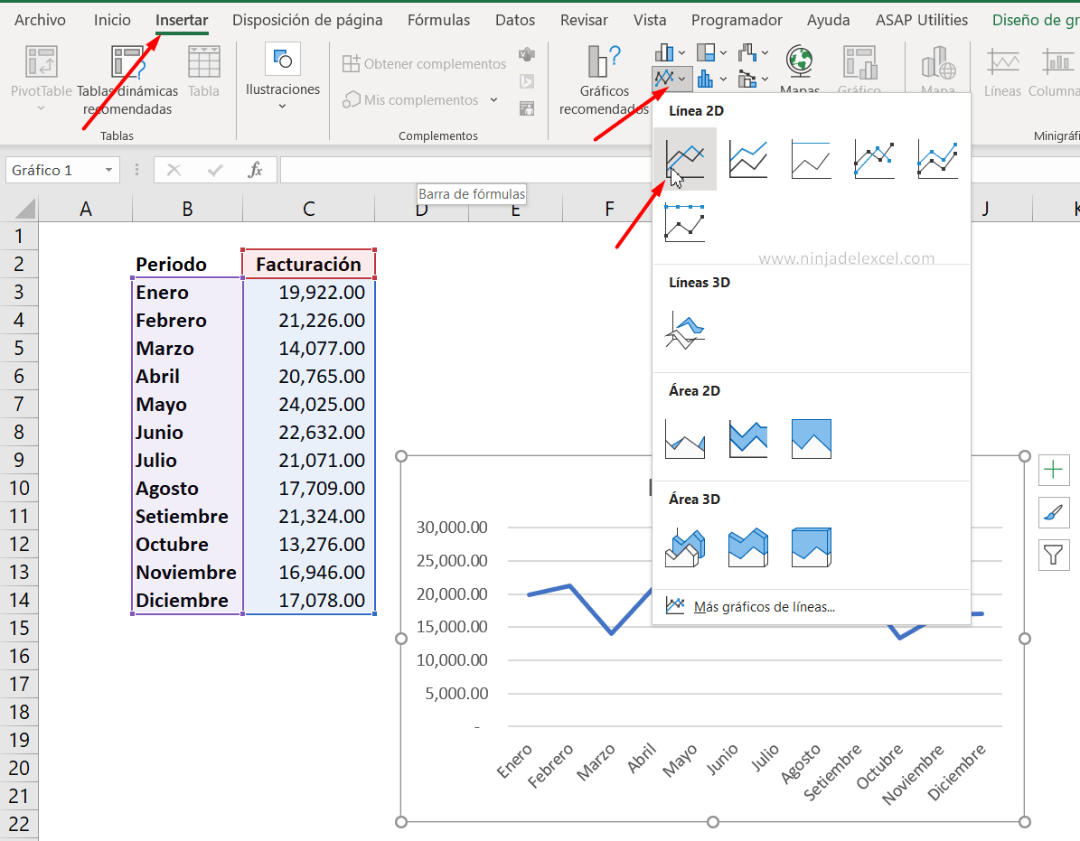 Como Redondear Gráficos de Líneas en Excel