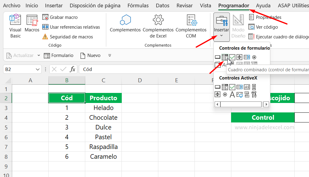 Cuadro Combinado de Selección Múltiple en Excel