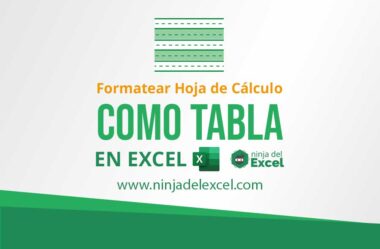 Formatear Hoja de Cálculo como Tabla en Excel