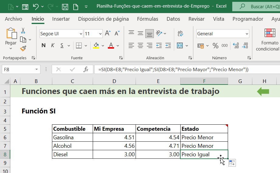 Funciones de Excel para Entrevistas
