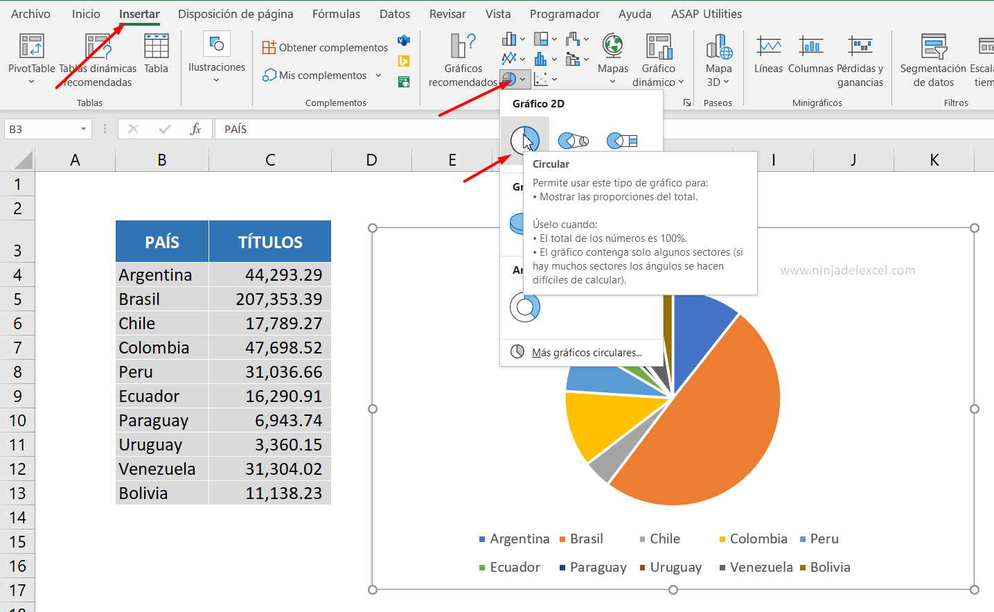 Gráfico Circular en Excel