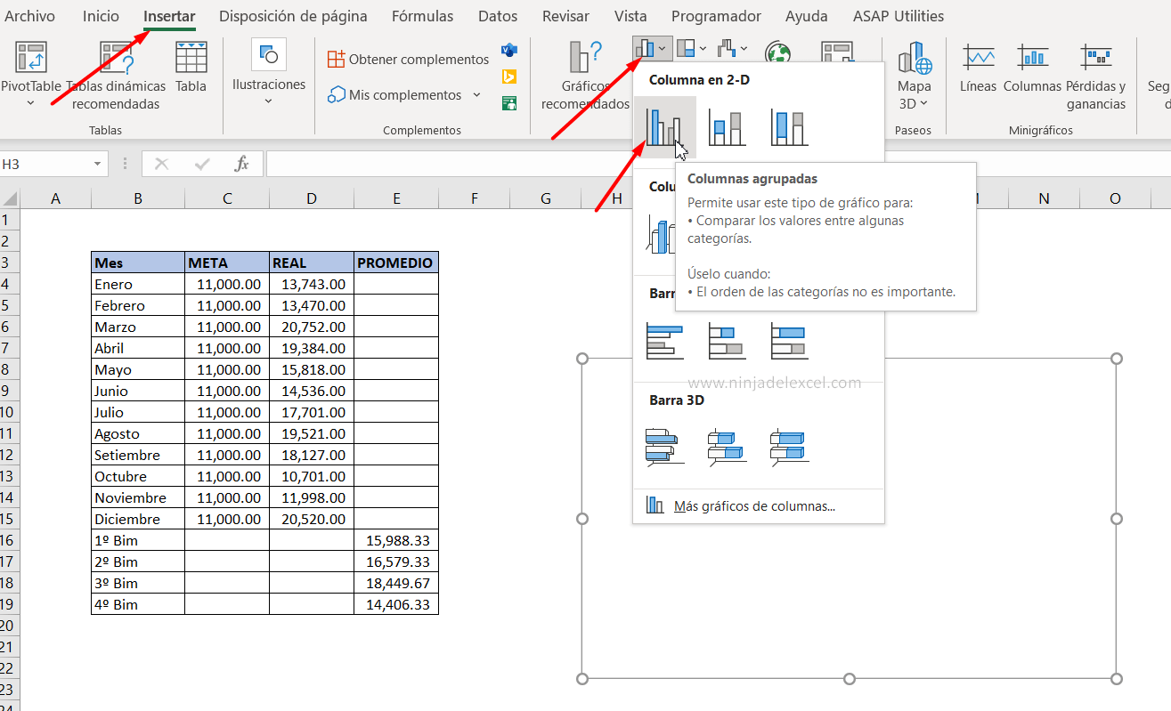 Gráfico Mixto de Excel