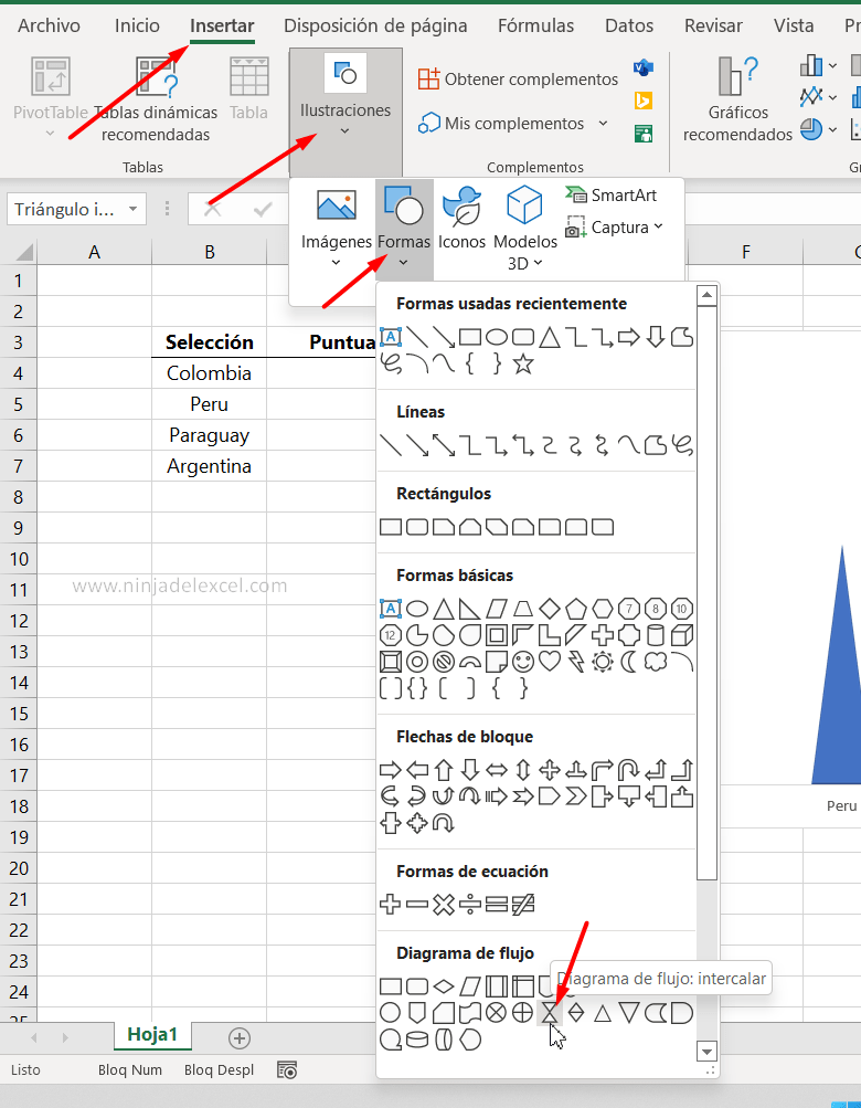 Gráfico con Formas en Excel tutorial