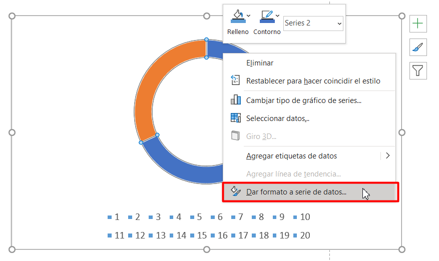 Grafico de anillos en Excel tutorial