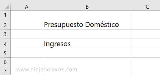 Presupuesto Doméstico Simple en Excel paso a paso