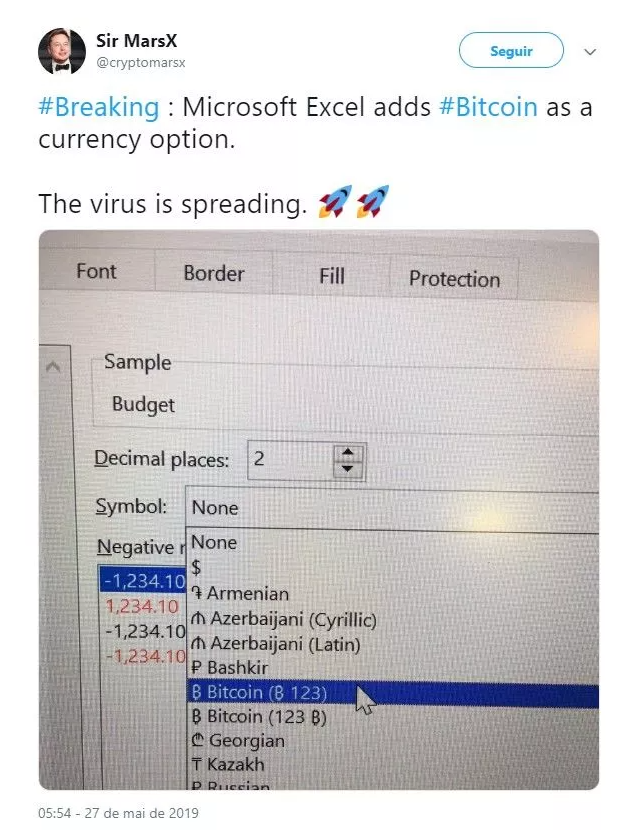 Moneda Bitcoin en Excel