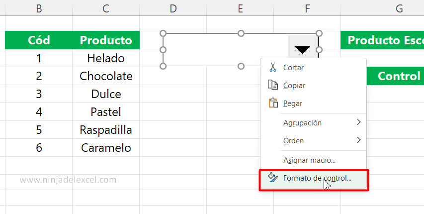 hacer Cuadro Combinado de Selección Múltiple en Excel