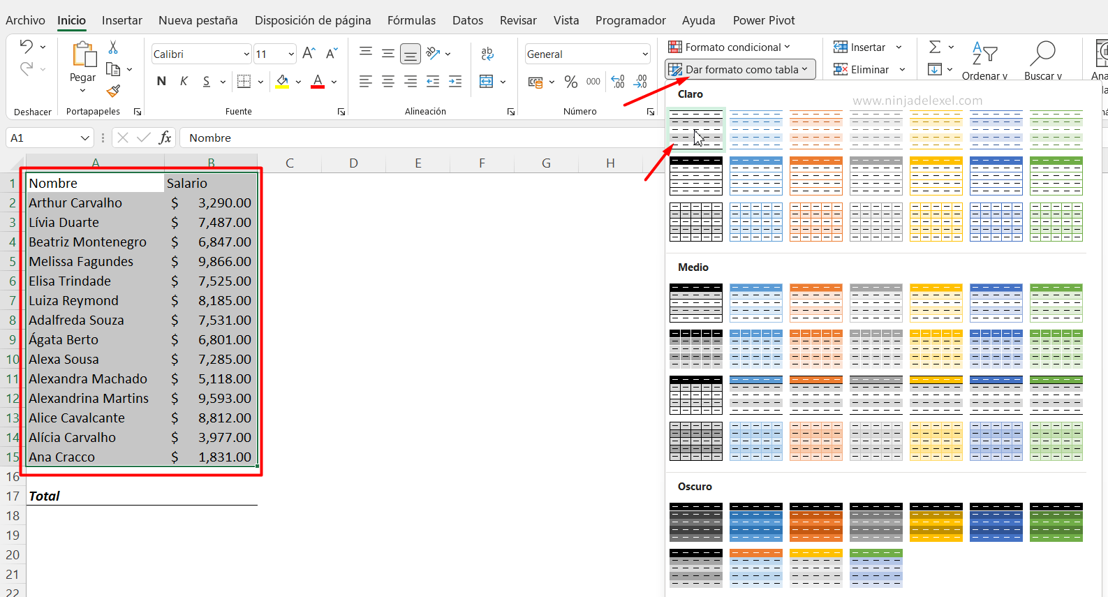 Como Transformar una Tabla para Rango