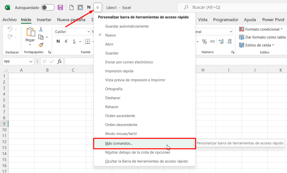Configurar la Barra de Acceso Rápido en Excel - Ninja del Excel