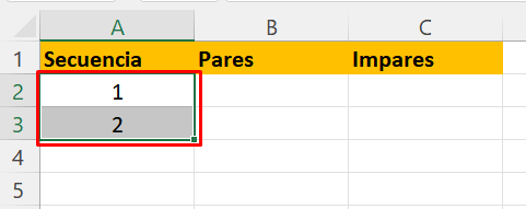Crear una serie numérica en Excel