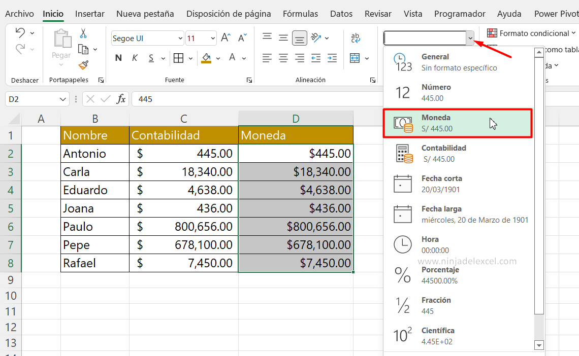 Diferencia entre Moneda y Contabilidad en Excel paso a paso