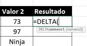 Uso de la Función Delta en Excel
