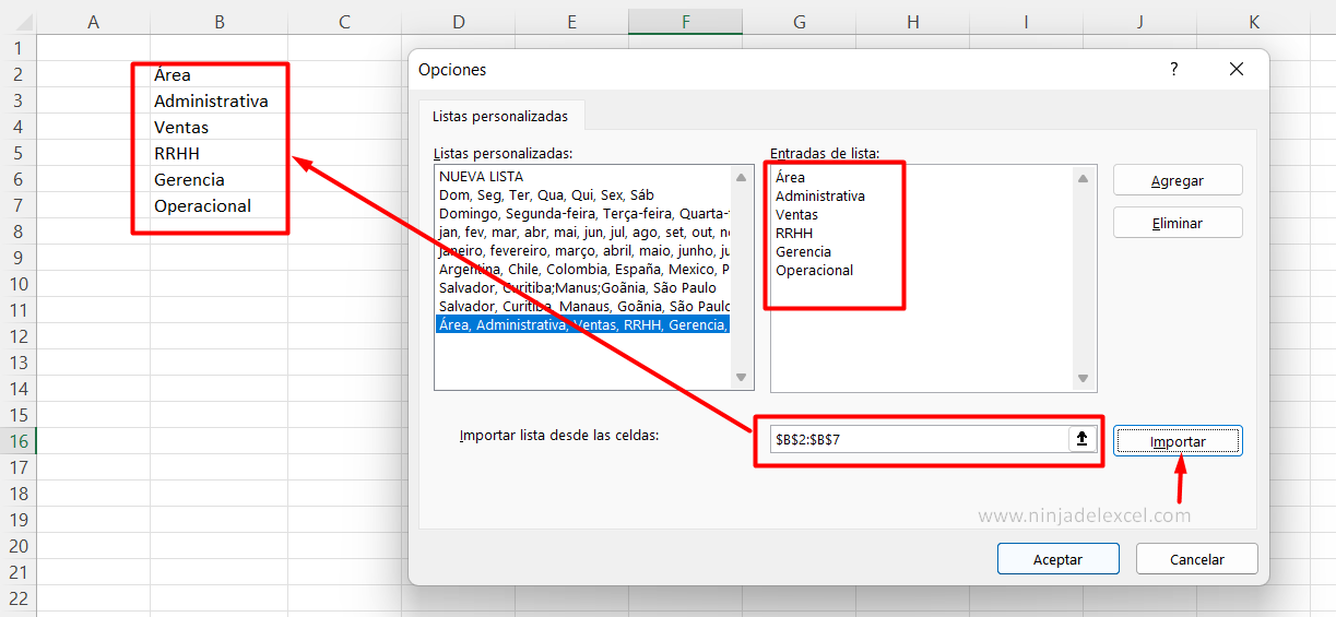 Como Hacer Lista Personalizada en Excel tutorial