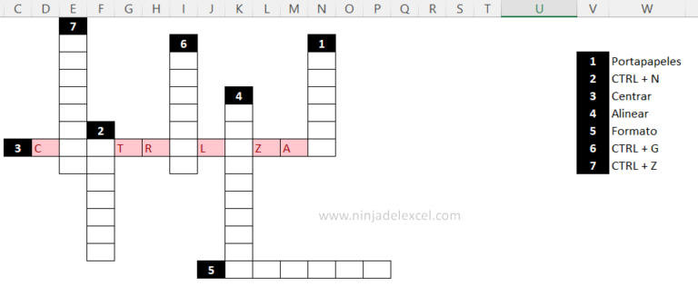 Crear un Juego de Crucigrama en Excel - Ninja del Excel