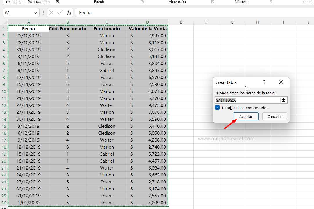 Tabla Dinámica en Excel paso a paso