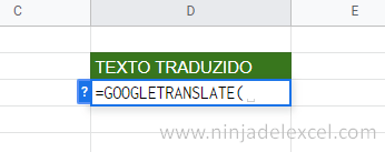 Traducción en Google Sheets