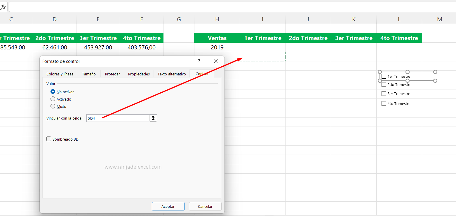 Como Hacer Gráfico con Casilla de Verificación en Excel