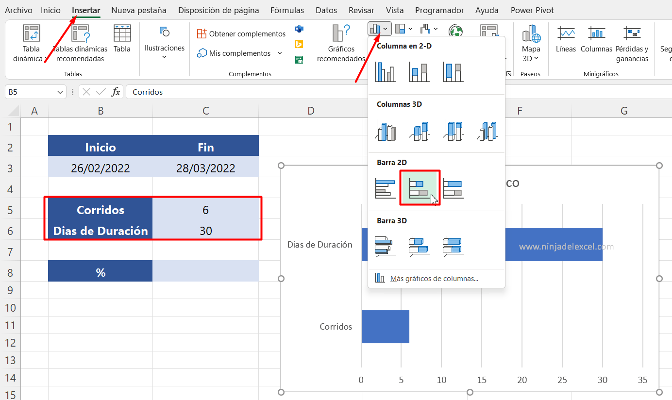 Como Hacer Gráfico de Barras de Progreso en Excel