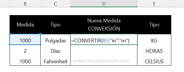 Convertir Medidas en Excel