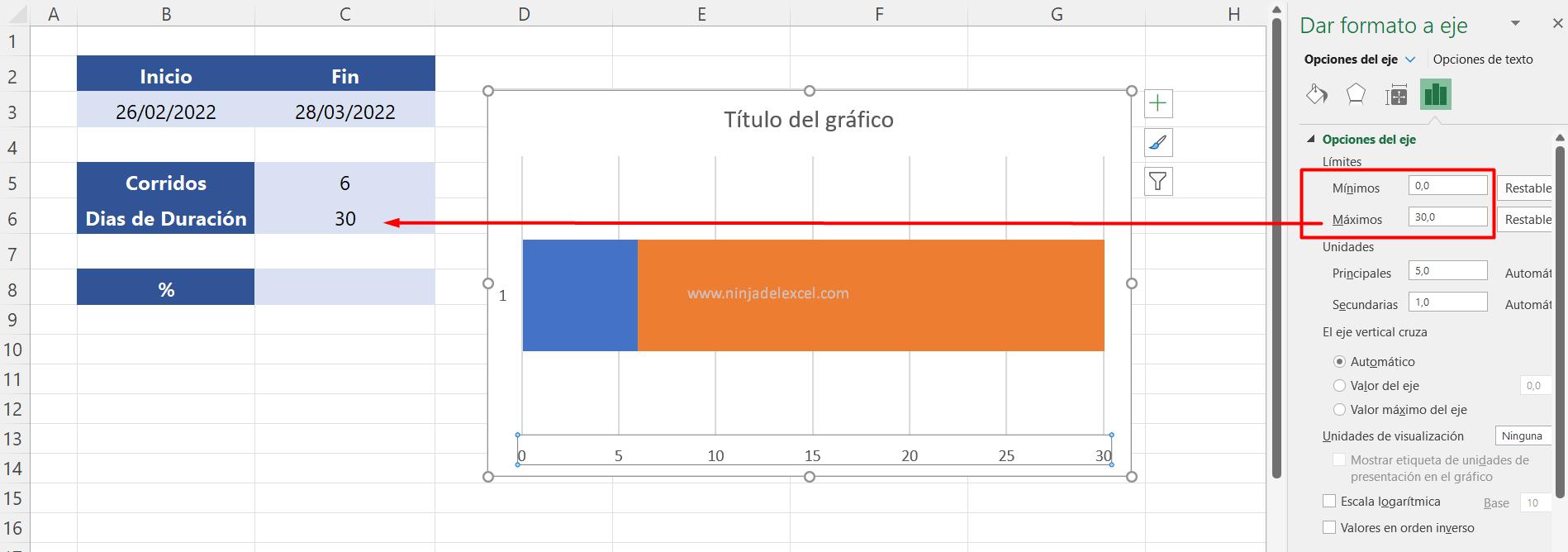 Crea el Gráfico de Barras de Progreso en Excel