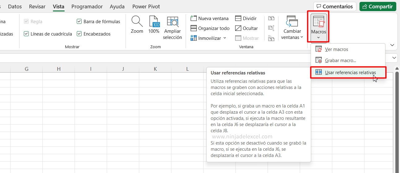 Macro Relativa en Excel