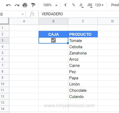 hacer Checklist en Google Sheets