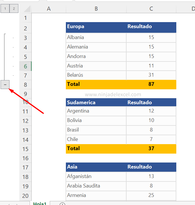 Como Agrupar Datos en Excel paso a paso