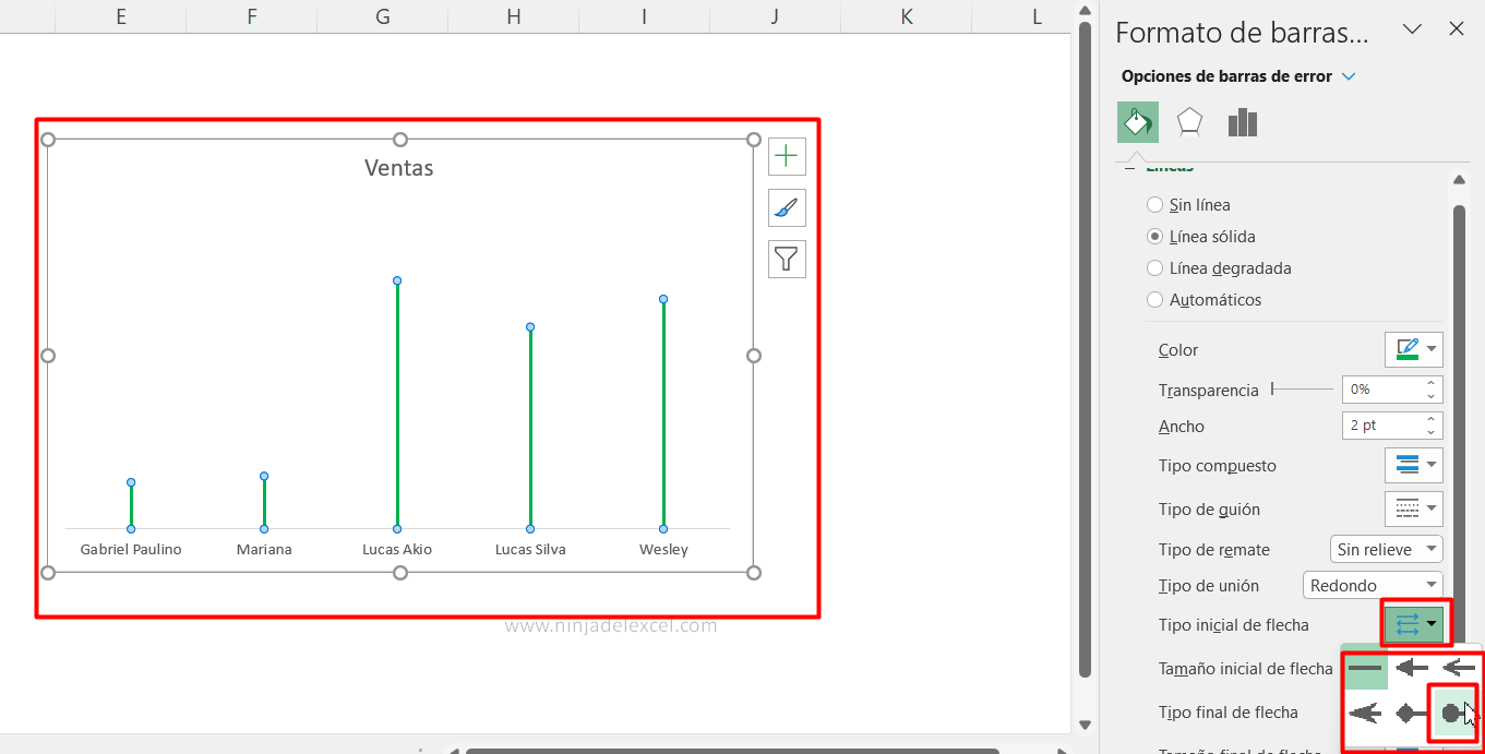 Como Crear Gráfico de Paletas en Excel