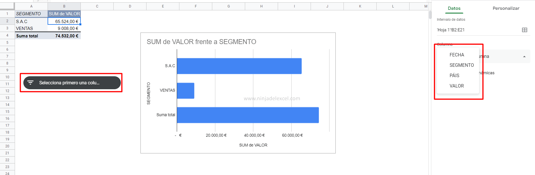 Como Hacer Segmentación de Datos en Google Sheets