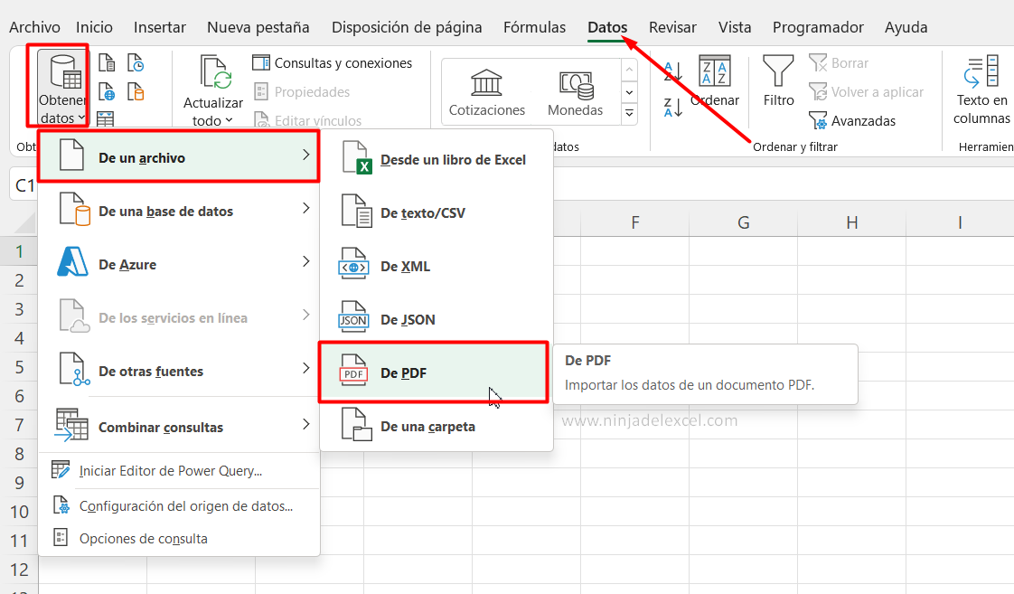 Como Importar PDF a Excel con Power Query