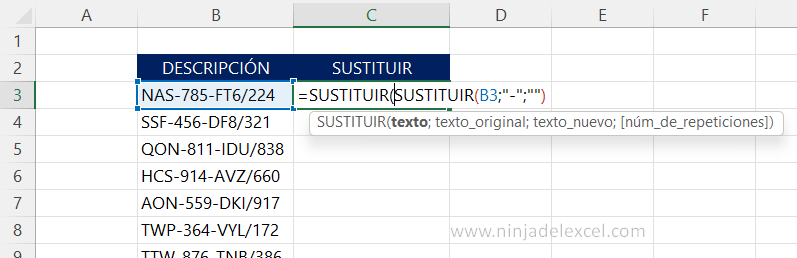 Conozca la Función SUSTITUIR ANIDADA en Excel