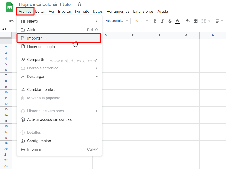 Importar Planillas de Excel a Google Sheets