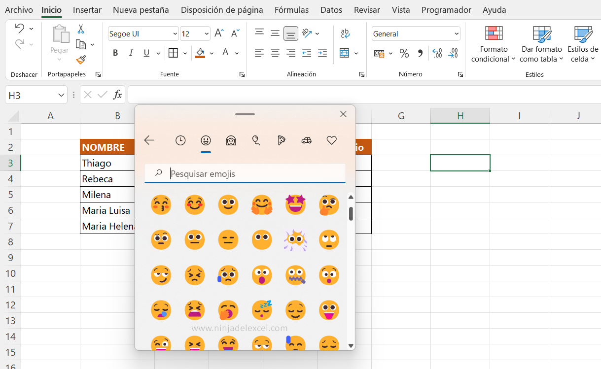 Poner Emoji en Excel